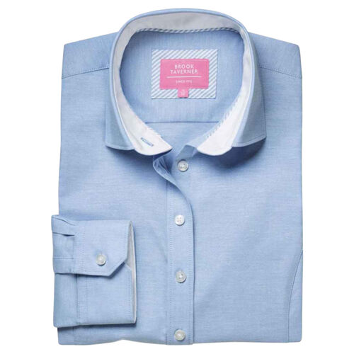 Brook Taverner Ladies Mirabel Long Sleeve Stretch Oxford Shirt Thumbnail