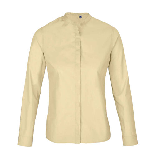 NEOBLU Ladies Bart Mao Collar Long Sleeve Poplin Shirt Thumbnail