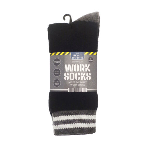 Men’s 3-pack work socks (recycled cotton) Thumbnail