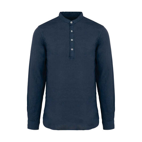 Spasso Washed Mao Collar Shirt Thumbnail