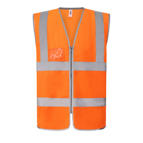 Hi-vis zip ID reflective border waistcoat (HVW103) Thumbnail