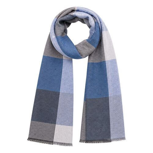 Spasso Blue Check Scarf Thumbnail