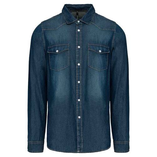 Men's long-sleeved denim shirt Thumbnail