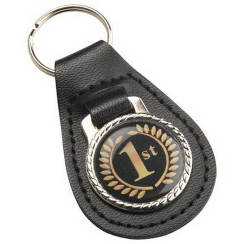 Black Leather Key Fob -  2.5" Thumbnail