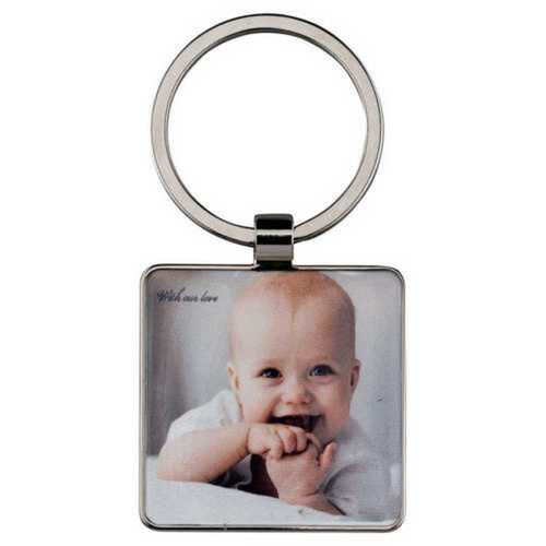 Metal Square Key Fob With White Fill (For Sublimation) - 2" Thumbnail