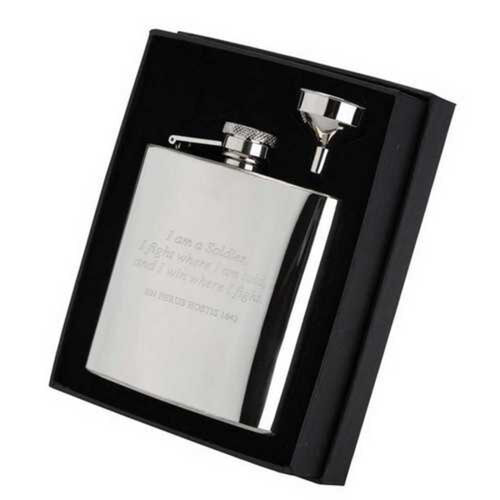 6Oz Stainless Steel Hip Flask With Captive Top - 4.25" Thumbnail