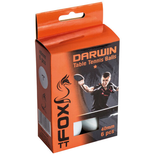 Fox TT Darwin 1 Star Table Tennis Balls (Pack of 6) Thumbnail